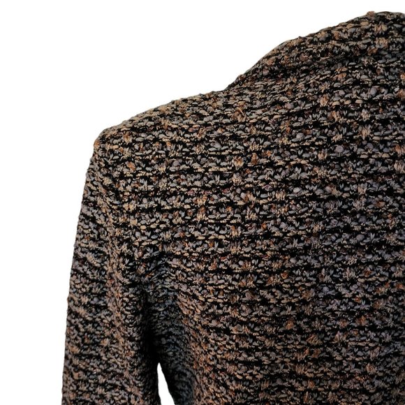St. John Jacket Blazer Tweed Black Brown Blue Bronze size 8 Pockets Wool Blend - Picture 14 of 16